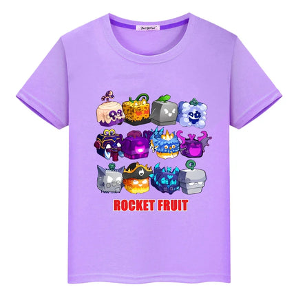 New Game Blox Fruits 100%Cotton t shirt for kids boy 10years Short Tops anime Tees y2k one piece pride tshirt kids clothes girls