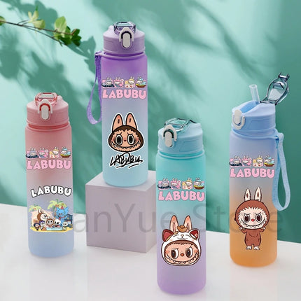 750Ml Cute Cartoon Printed Water Bottle Teenger Student Large Capacity Drinking Portable Outdoor Sport Water Cup Kid Gift