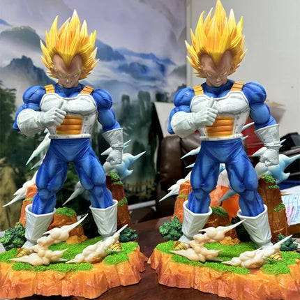 37cm Anime Dragon Ball Cs Vegeta Figures Gk Goku Demonize Super Saiyan Statues Around Anime Scenes Pvc Model Ornament Toys Gifts
