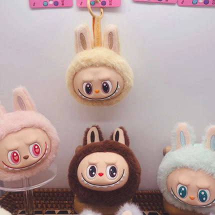 Cute Labubu Second-Generation Small Head Model Plush Keychain Bag Pendant Kawaii Doll Soft Plush Decoration Pendant Toy Gifts