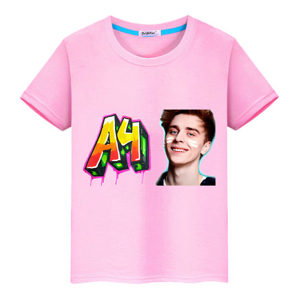 а4 мерч 100%Cotton Print T-shirt Short Tops boys girl clothes y2k one piece Summer Влад Бумага a4 Anime Tees Casual kids clothes