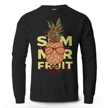 Men's Smmer Fruit Printed Pure Cotton Sweatshirts Oversized Classic Street Graphic Pullovers Holiday for Men Women Tops