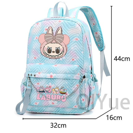 Cute Cartoon Backpack Teenager Girl Zimomo Knapsack Mokoko Charm Junior Student Casual Commute Back To School Waterproof Bags