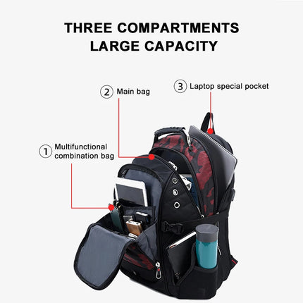 Waterproof Women 17 Inch Laptop Backpack School Bags for Girls USB Charging Bag Fashion Bagpack Men Travel Backpack Male Mochila