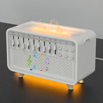 3 in 1 White Noise Sound Machine Night Light Humidifier 8 Group Natural Sound 30/60/120 Minutes Smart Timing for Home