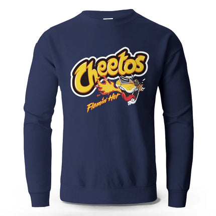 Men's Cartoon Printed Pure Cotton Sweatshirts Oversized Classic Graphic Pullovers for Men Women Tops