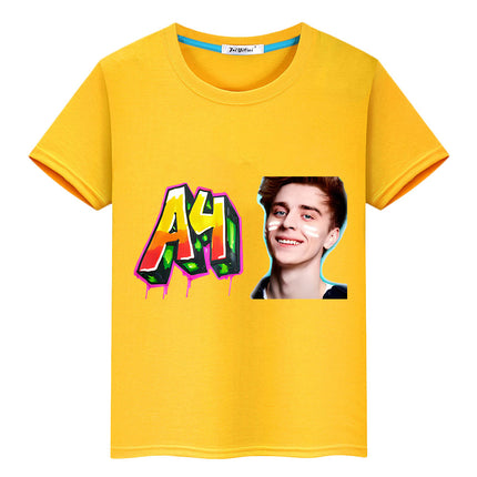 а4 мерч 100%Cotton Print T-shirt Short Tops boys girl clothes y2k one piece Summer Влад Бумага a4 Anime Tees Casual kids clothes