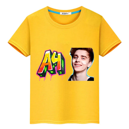 а4 мерч 100%Cotton Print T-shirt Short Tops boys girl clothes y2k one piece Summer Влад Бумага a4 Anime Tees Casual kids clothes