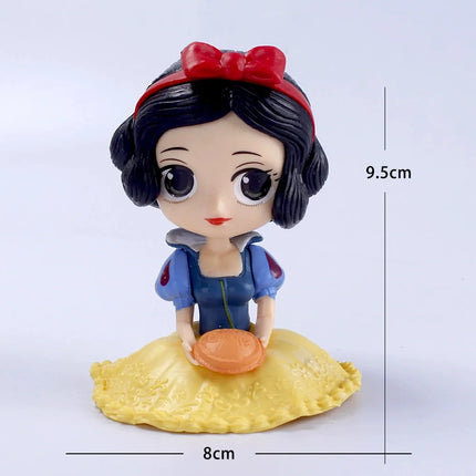 10cm Q Posket Princess Tiana Snow White Rapunzel Ariel Cinderella Belle Mermaid PVC Action Figures Model Toys Kid Gift