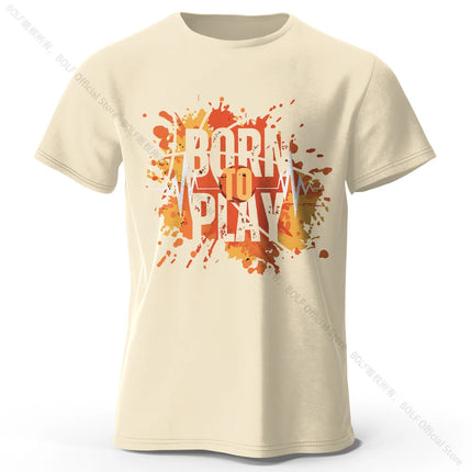 Bron To Play Men's Printed T-Shirt 100% Cotton Oversized Street Graphic Tees for Men Women Summer Tops