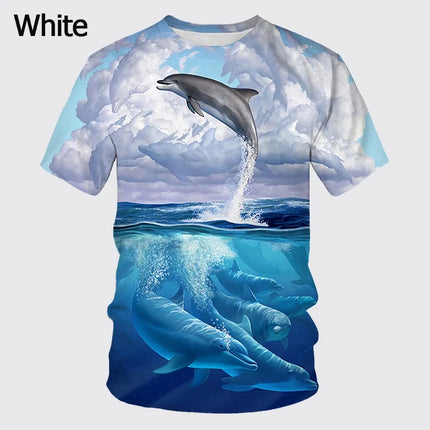 Women's/men's Fashion Summer Casual Short Sleeve Cute Dolphin 3d Printed Funny T-shirt