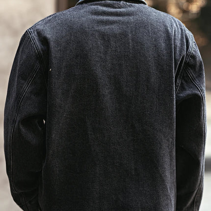 2024 Spring and autumn tide brand American vintage to do old denim coat men casual cargo jacket men