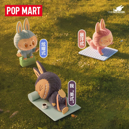 Genuine 100% Pop Mart Labubu The Monsters Lazy Yoga Blind Box Collectible Gift  Handmade Art Figure Set    