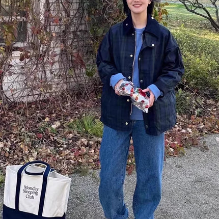 B@r Green Plaid Jacket