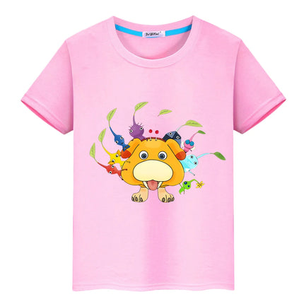 boy girl Print T-shirt Pikmin cartoons 100%Cotton Short pride tshirt Summer Cute Tops Tshirt anime Tees y2k clothes kid Day gift