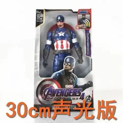 Hot 30cm Marvel Figure Avengers Endgame Captain Justice Sound Led Light Super Hero Dolls Toys Pvc Action Figure Model Kids Toy