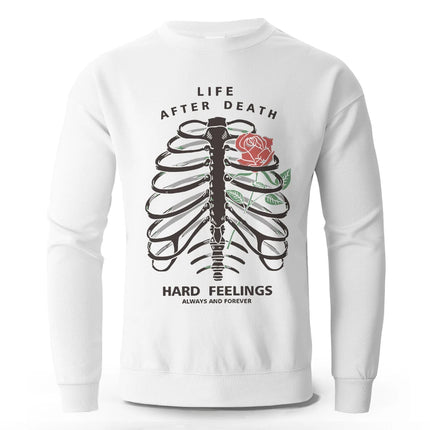 Men's Live After Death Dark Printed Pure Cotton Sweatshirts Oversized Classic Graphic Pullovers for Men Women Tops