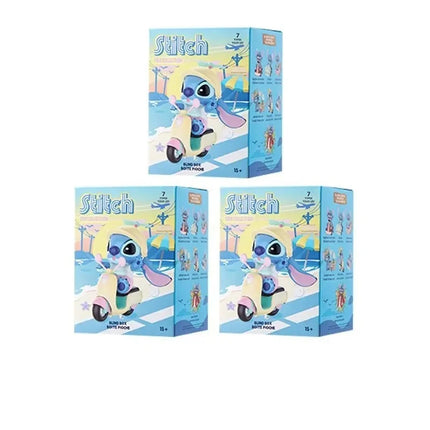 8cm Lilo Stitch Anime Figures Stitch Figure Trip Collection Blind Box Anime Surprise Box Mystery Stich Riding Doll Ornament G'I'
