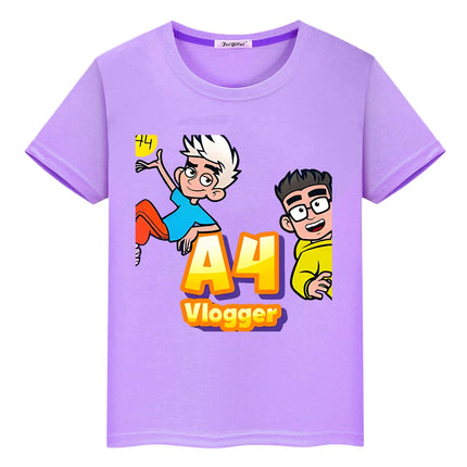 мерч A4 Print pride tshirt boys Kawaii Short Tops anime Tees y2k one piece Влад Бумага А4 100% Cotton T-shirt  kids clothes girl