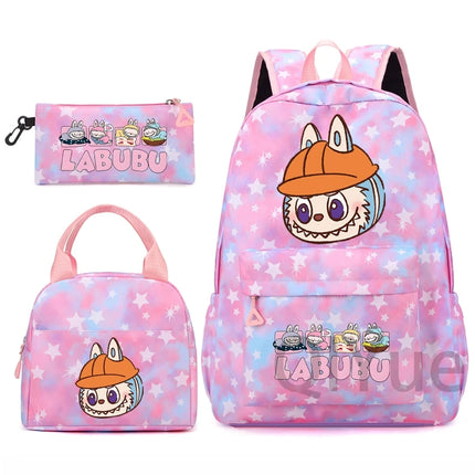 3Pcs/set Backpack for Girl School Teen Student Knapsack Women Rucksack with Lunch Bags Pencil Bag Fish Scale Style Bags