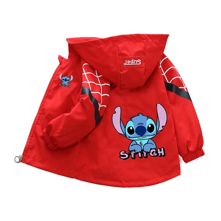 Kids labubu Clothes Autumn Baby Boys Girls Jacket Fashion Cartoon Stitch Print Outerwear for Kids Clothes Children Summer Coat
