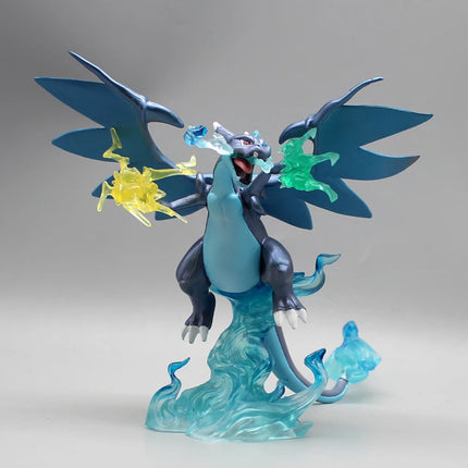 18cm Pokemon Gk Super Charizard X Anime Figure P Blue Pet Elf Convertible Model Statue Desktop Decoration Children Birthday Toys