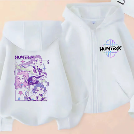 Y2k  Zip Up Sweatshirts Kpop Demon Hunters Hoodie Coat Children Clothes Kid Girl Boy Sweatshirt Zipper Hoody Baby Casual Top
