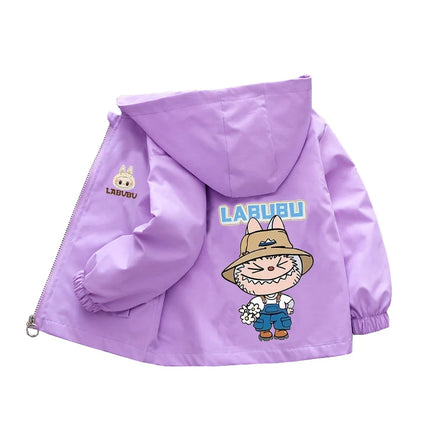 Kids labubu Clothes Autumn Baby Boys Girls Jacket Fashion Cartoon Stitch Print Outerwear for Kids Clothes Children Summer Coat