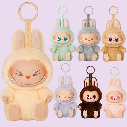 Figura de Anime Labubu Have A Seat, modelo de muñeca colgante de PVC, llavero de réplica de monstruo Kawaii, juguete de regalo d