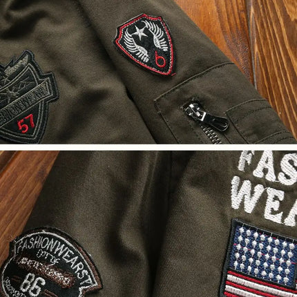 Fashion New Jacket Men's Spring and Autumn Trendy Embroidered Aviator Jacket American Baseball Suit Casual All-match Top
