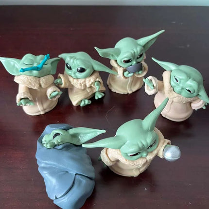 6Pcs/set Disney Star Wars The Master Baby Yoda Doll Mini Figures Model Toy Cute Doll Bookshelf Ornament Gift For Children