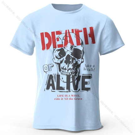 Men's Death or Alive Printed T-Shirt 100% Cotton Oversized Street Graphic Tees for Men Women Summer Tops