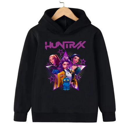 Halloween KPop Demon Hunters Hoodies Children Clothes Kid Girl Boy Cartoon Sweatshirt Hoody Baby Casual Top Streetwear