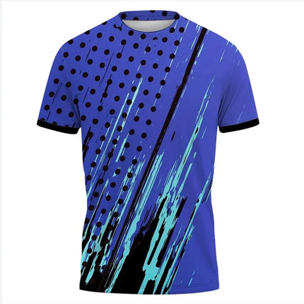 Hot Square Plaid Design T-shirt 3D Printed Outdoor Sports T-shirt Round Neck Short Sleeve Men's Summer Running Round Neck T-shir