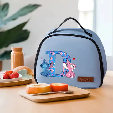 Anime Stitch Lunch Bags Disney Fashion Aluminum Foil Insulated Box Picnic Portable Keep Fresh Handbag Food Storage Bento Pouch
