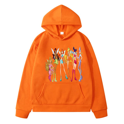 Winx print anime hoodie Fleece Sweatshirt Pullover y2k sudadera jacket Winx hoodies kids clothes girls boys clothing girl outfit