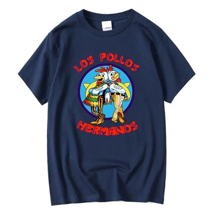 Summer Short Sleeved Men's High Quality T-shirt 100% Cotton Breaking Bad LOS POLLOS Print Casual Funny T-shirt Male Tees Tops