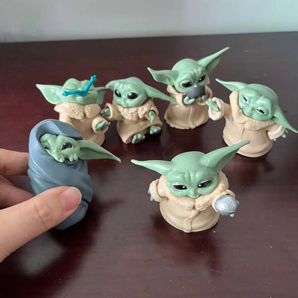 6Pcs/set Disney Star Wars The Master Baby Yoda Doll Mini Figures Model Toy Cute Doll Bookshelf Ornament Gift For Children
