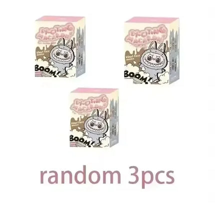 For Labubu Kawaii Monster V3 Blind Box Series PVC Labubu Macaron Pendant Doll Monster Keychain Birthday Christmas Gift