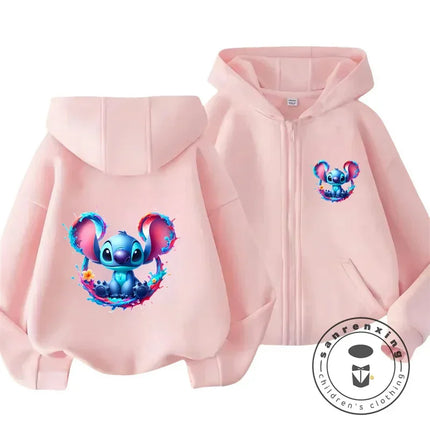 Children's Clothing Stitch Cartoon Hoodie+pant Boys Girls Casual Long Sleeved Sweatshirts 2 13 Years Old Kids Casual TOPS