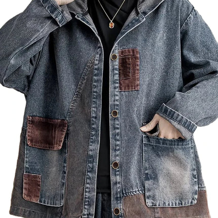 Max LuLu 2025 Spring Clothes Womens Fashion Denim Hooded Jackets Loose Vintage Coats Ladies Casual Classic Patchwork Outerwear