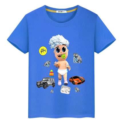 Merch A4 100%Cotton Print T-shirt Summer boy girl clothes y2k one piece Casual Short Tops Vlad A4 anime Tees O-Neck kids clothes