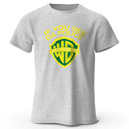 Men's If You See Da' Police Printed T-Shirt 100% Cotton Oversized Classic Funny Graphic Tees for Men Women Summer Tops