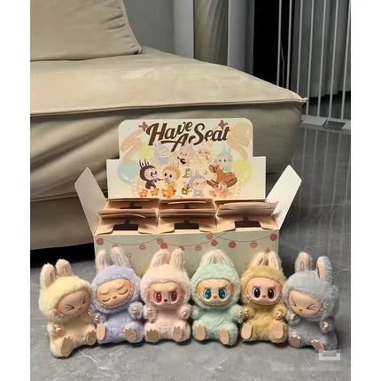 Sitting Party 2.0 Series Macaron Vinyl Face Pendant Doll Room Decor Keychain Collection Model Children Toys Gift