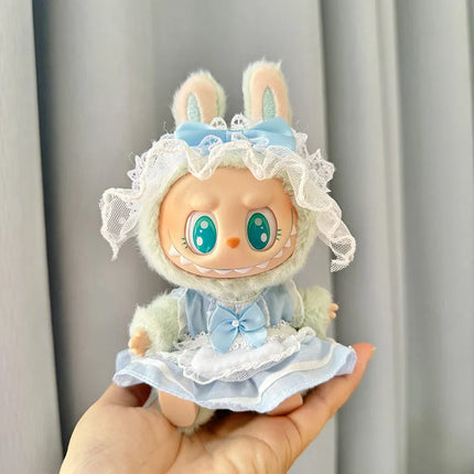 Labubu 15cm/17cm Doll Clothing Sitting Party Strawberry Tank Top Skirt Paired With Princess White Shoes Princess Baby Clothes