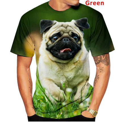 New Fashion 3D Cute Animal Homme Boxer Dog Street Funny Pet Dog T-shirt Animal Puppy T-shirt Size S-4XL