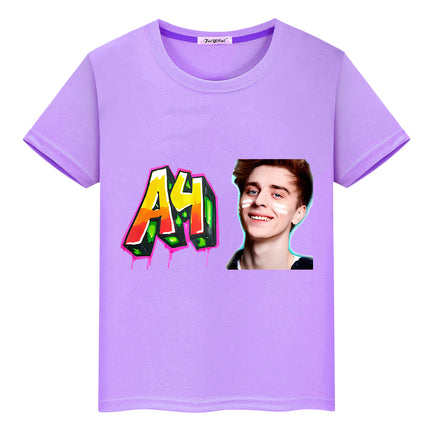 а4 мерч 100%Cotton Print T-shirt Short Tops boys girl clothes y2k one piece Summer Влад Бумага a4 Anime Tees Casual kids clothes