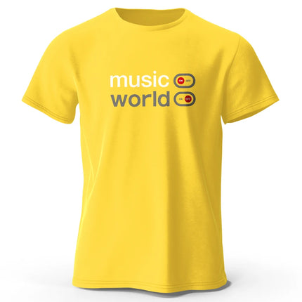 Men's Music World Printed T-Shirt 100% Cotton Oversized Classic Funny Graphic Tees for Men Women Summer Tops