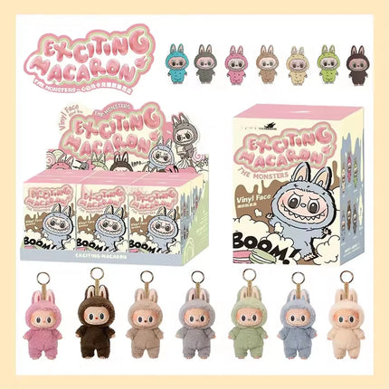 Mini Cute Labubu The Monsters Dolls Cardiac Macarone Kawai Guess Bag Figure Model Bag Keychain Decor 1:1 Replica For Xmas Gift