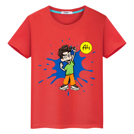 Влад А4 Бумага Kawaii 100% Cotton  T-shirt boys Tops y2k one piece мерч A4 pride tshirt Print Short anime Tees kids clothes girl